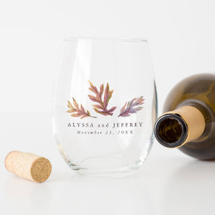 Verre À Vin Sans Pied Feuilles d'automne mariage d'automne belle personn