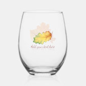 Verre À Vin Sans Pied Feuilles de récolte d'automne (Verso)