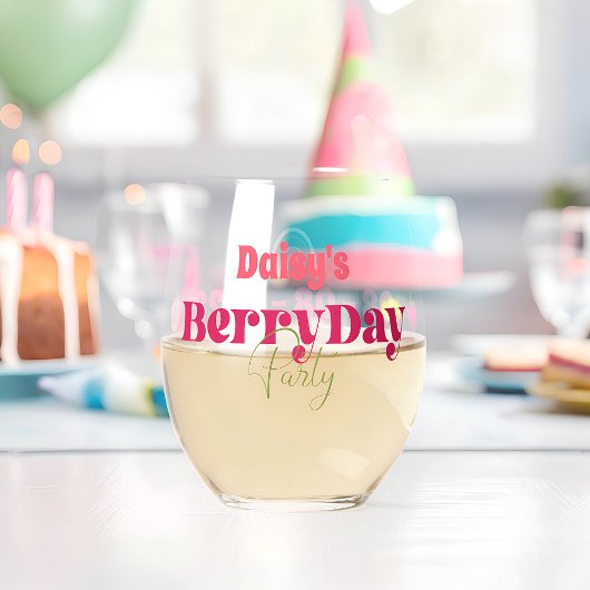 Verre À Vin Sans Pied Fields fraises délicieux Anniversaire