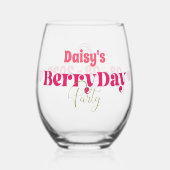 Verre À Vin Sans Pied Fields fraises délicieux Anniversaire (Recto)