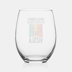 Verre À Vin Sans Pied Fier grand-père Vizsla conception vintage amateur