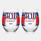Verre À Vin Sans Pied Fière d'être démocrate (Verso)