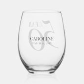 Verre À Vin Sans Pied Fifty and Fabulous Name Date Birthday Party (Verso)