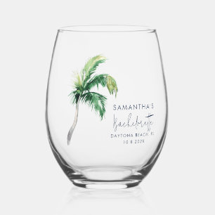 Verre À Vin Sans Pied Filles au Palmier Week-end Enterrement de Vie de J