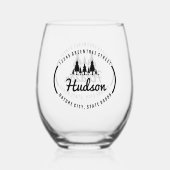 Verre À Vin Sans Pied Fir Trees Oval Design ID304 (Recto)