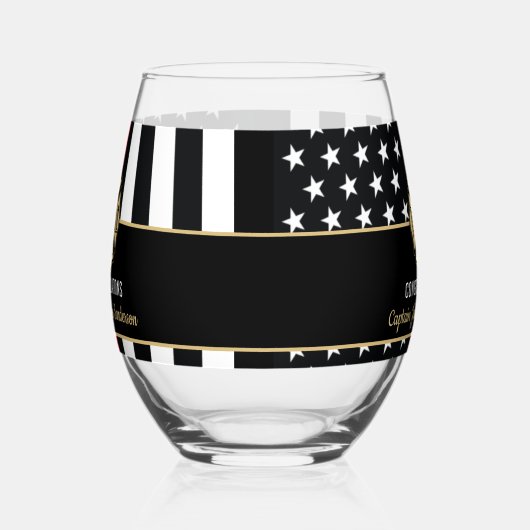 Verre À Vin Sans Pied Fireman Fire Department Firefighter Retirement (Droite)