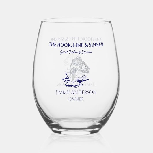 Verre À Vin Sans Pied Fish Fishing Fisherman Drinkware Cocktail (Recto)