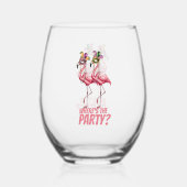 Verre À Vin Sans Pied Flamant rose Mardi Gras Goers (Verso)