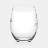 Verre À Vin Sans Pied Flamant rose rose Preppy Personnalisé (Gauche)