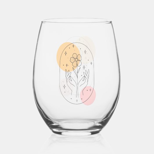 Verre À Vin Sans Pied Fleur (Recto)