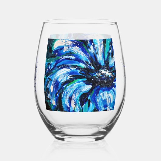 Verre À Vin Sans Pied Fleur bleue Drinkware Set (Recto)