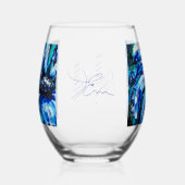 Verre À Vin Sans Pied Fleur bleue Drinkware Set (Gauche)
