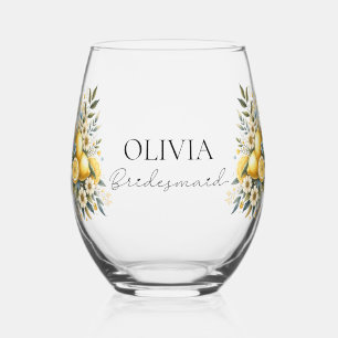 Verre À Vin Sans Pied Fleur carrelée méditerranéenne Italien Positano Le