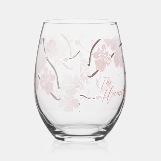 Verre À Vin Sans Pied Fleur de cerisier Personnalisé Année de création (Droite)