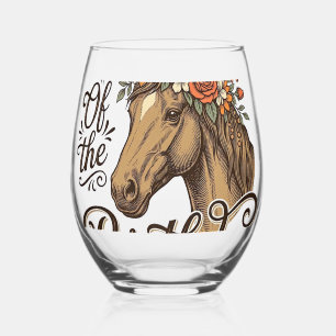 Verre À Vin Sans Pied Fleur de cheval de style occidental vintage pour l