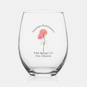 Verre À Vin Sans Pied Fleur de naissance de jeune fille en janvier Œille