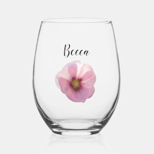 Verre À Vin Sans Pied Fleur de Rose Trémelle Personnalisée