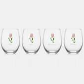 Verre À Vin Sans Pied Fleur de tulipe rose (Dos)
