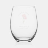Verre À Vin Sans Pied Fleur du mois de naissance de l'enterrement de vie (Recto)