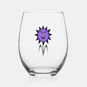Verre À Vin Sans Pied Fleur maléfique Kawaii Goth Halloween