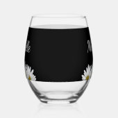 Verre À Vin Sans Pied Fleur noir rustique de marguerites modernes (Gauche)