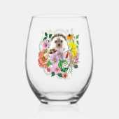 Verre À Vin Sans Pied Fleurs de hérisson mignonnes (Verso)