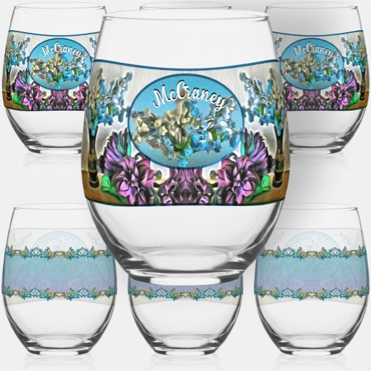Verre À Vin Sans Pied Fleurs de soie et de rousseur de maïs 2190