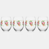 Verre À Vin Sans Pied Fleurs de styles classiques (Recto)