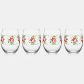 Verre À Vin Sans Pied Fleurs de styles classiques (Dos)