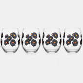 Verre À Vin Sans Pied Fleurs de velours noir (Gauche)