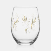 Verre À Vin Sans Pied Fleurs d'or modernes (Recto)
