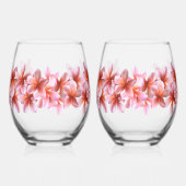 Verre À Vin Sans Pied Fleurs Frangipani roses Lunettes de boisson hawaïe (Gauche)