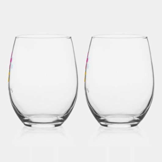 Verre À Vin Sans Pied Fleurs hippies brillantes et audacieuses Mariage d (Gauche)