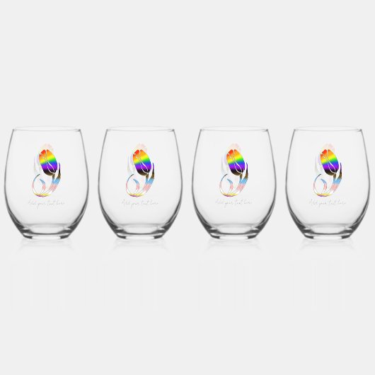 Verre À Vin Sans Pied Fleurs LGBTQplus Tulipes (Recto)