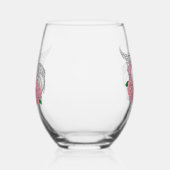 Verre À Vin Sans Pied Fleurs roses cygnes blanches (Gauche)