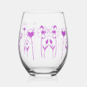 Verre À Vin Sans Pied Fleurs sauvages violettes (Recto)