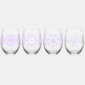 Verre À Vin Sans Pied flocon de neige violet clair et coeur étincelant (Gauche)