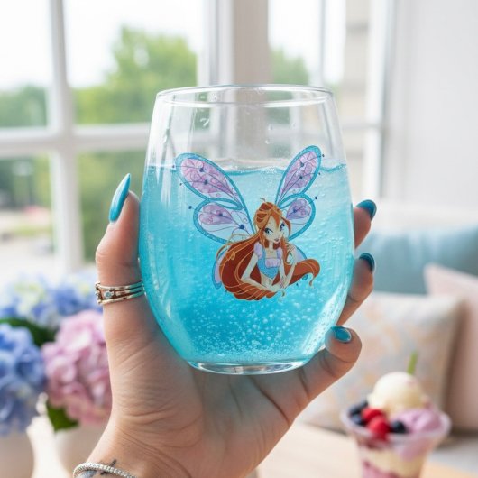 Verre À Vin Sans Pied Floraison
