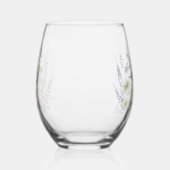 Verre À Vin Sans Pied Floral Bird Personalized Best Mom Ever Script Mono (Gauche)
