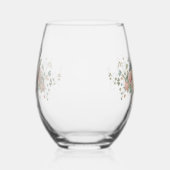 Verre À Vin Sans Pied Floral Bird Personalized Best Mom Ever Script Mono (Gauche)