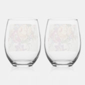 Verre À Vin Sans Pied Floral Fantasy     (Verso)
