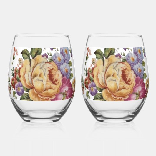 Verre À Vin Sans Pied Floral Fantasy (Recto)