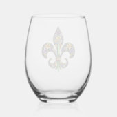Verre À Vin Sans Pied Floral Mardi Gras fleur de lis (Recto)