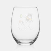 Verre À Vin Sans Pied Fluffy Spitz Dogs (Verso)