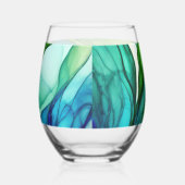 Verre À Vin Sans Pied Formes en vert et bleu (Droite)