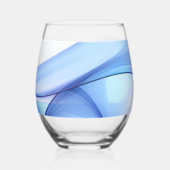 Verre À Vin Sans Pied Formes transparentes bleu et lavande (Verso)