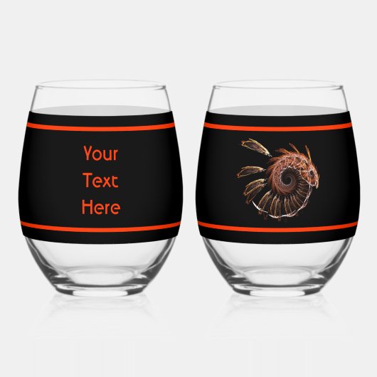 Verre À Vin Sans Pied Fractal Firebird (Verso)