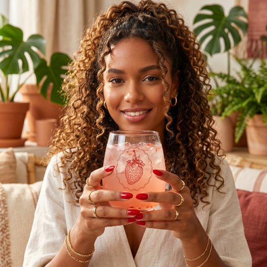 Verre À Vin Sans Pied Fraise