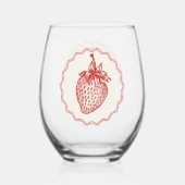 Verre À Vin Sans Pied Fraise (Recto)