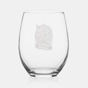 Verre À Vin Sans Pied Frankenstein patriotique de liberté brute d'horreu